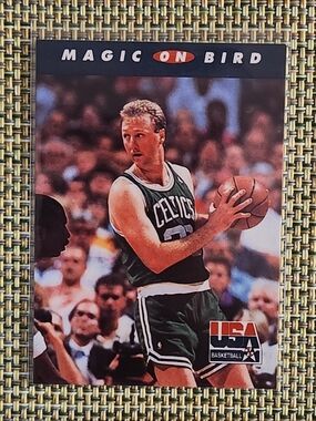 Magic Johnson on Larry Bird Basketball Trading Card